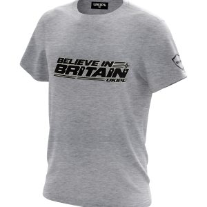 UKIPL Believe in Britain Tee, grey, front view