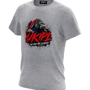 UKIPL Ape Leader Tee, grey, front view
