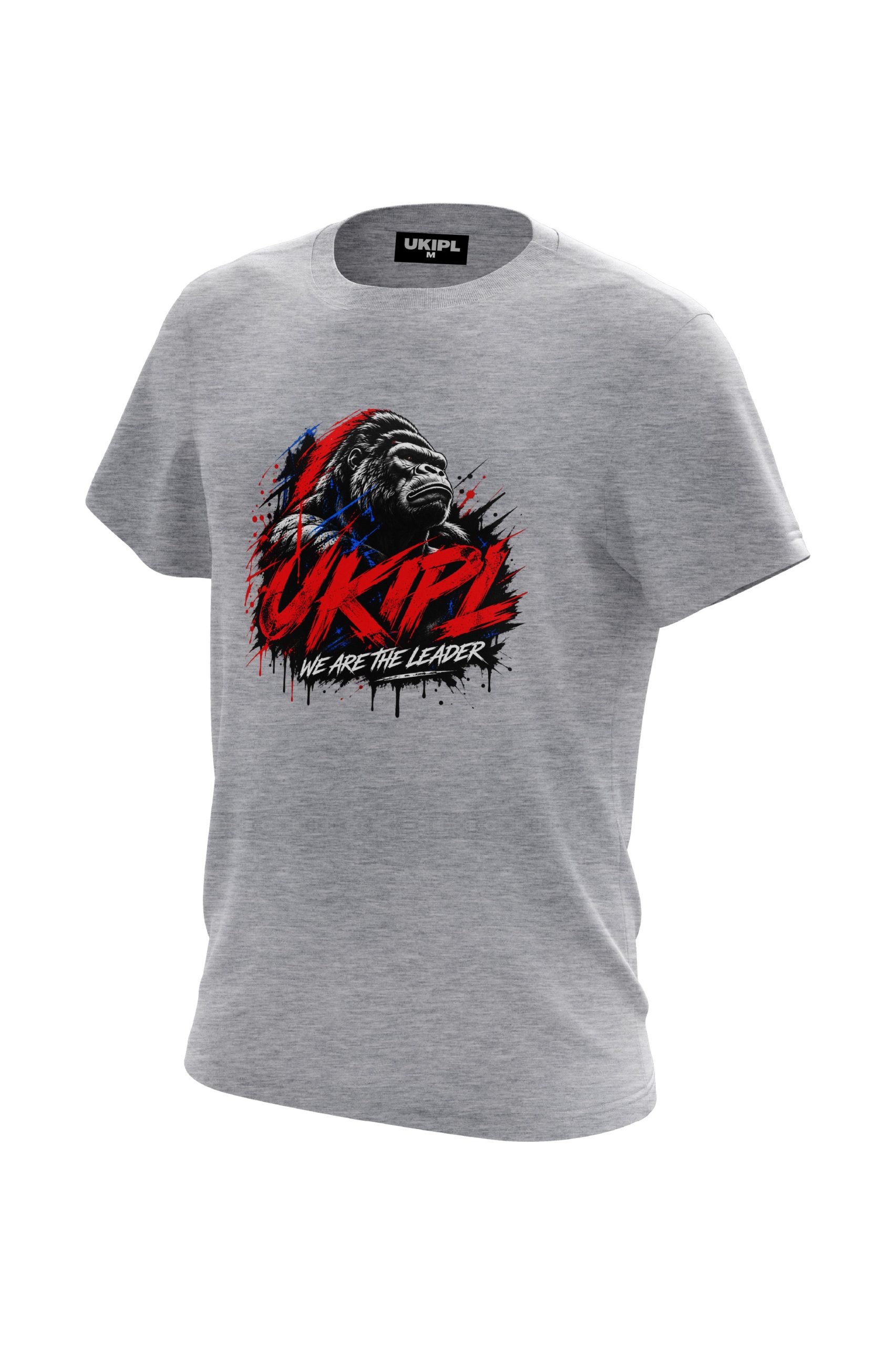 UKIPL Ape Leader Tee, grey, front view
