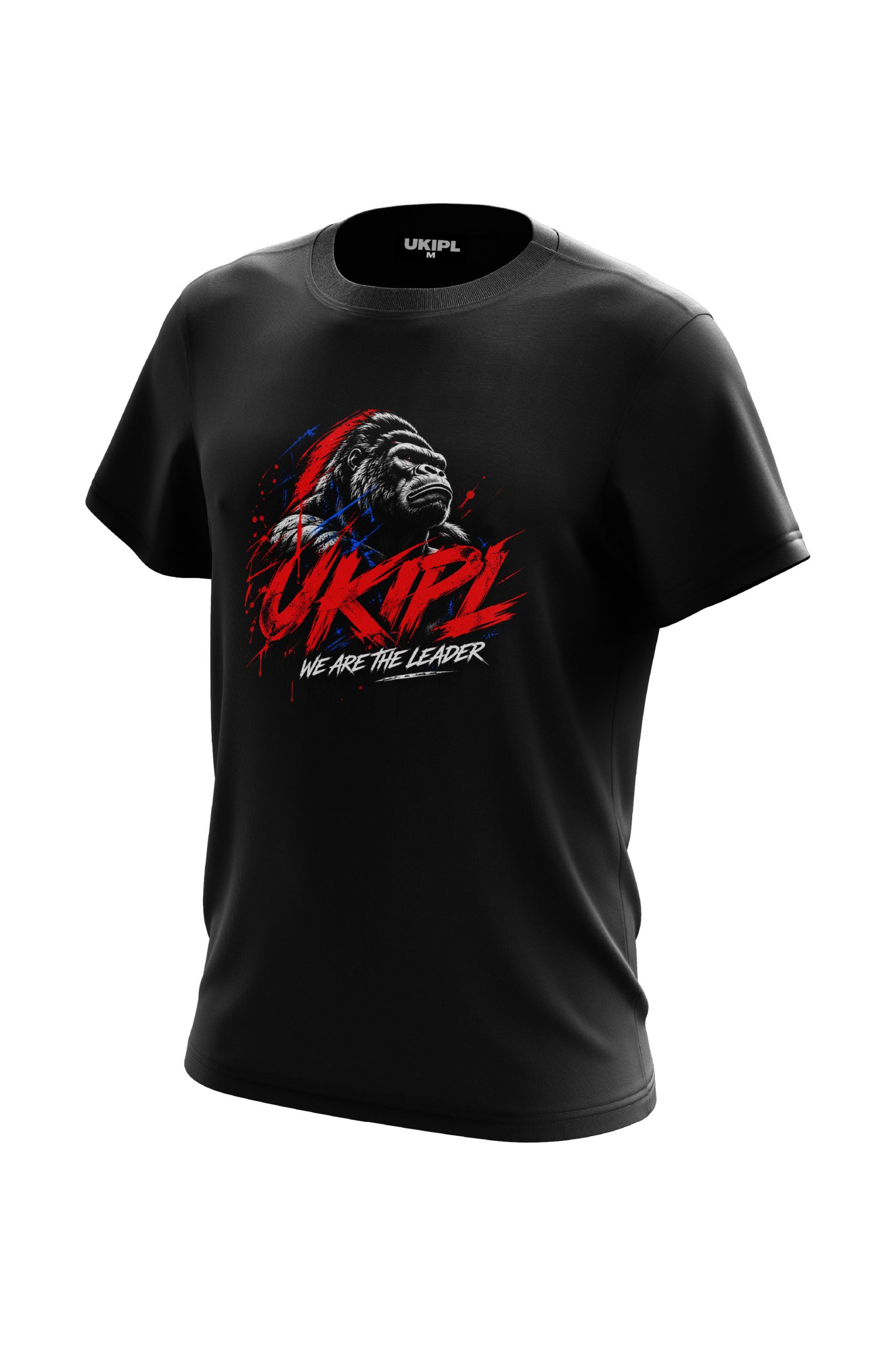 UKIPL Ape Leader Tee, black, front view