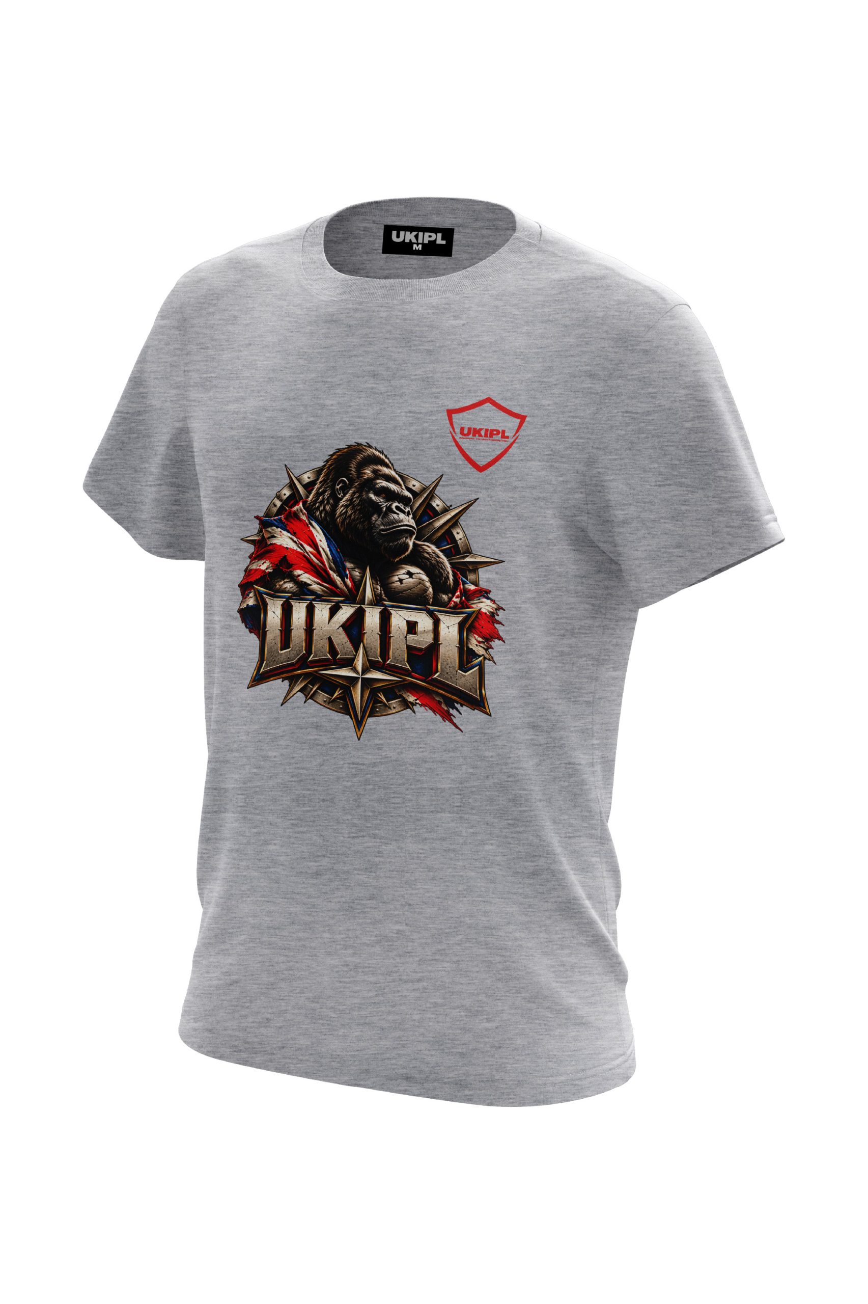 UKIPL Ape Spikes Tee, grey, front view