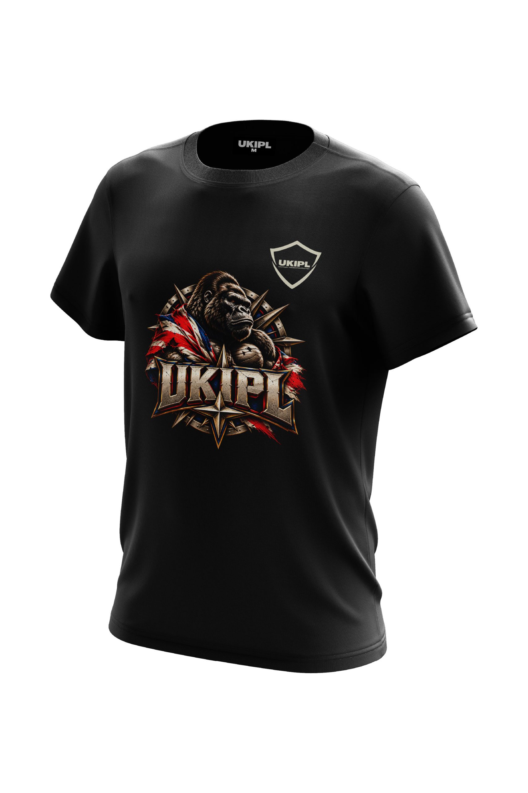 UKIPL Ape Spikes Tee, black, front view