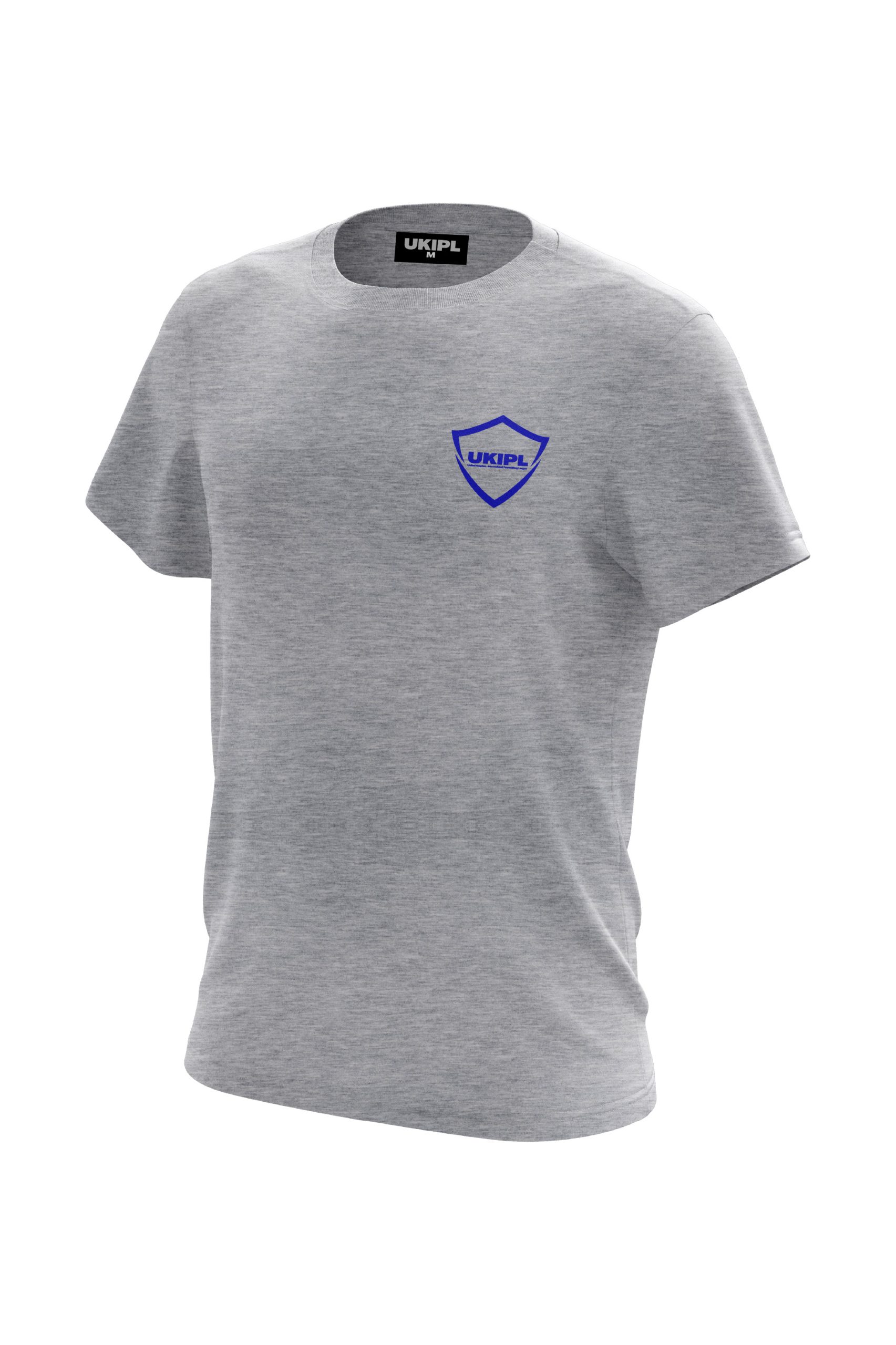 UKIPL Bold Tee, grey, front view