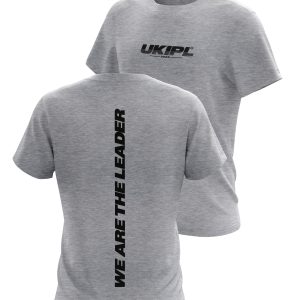 UKIPL Gradient Tee, grey, front and back views