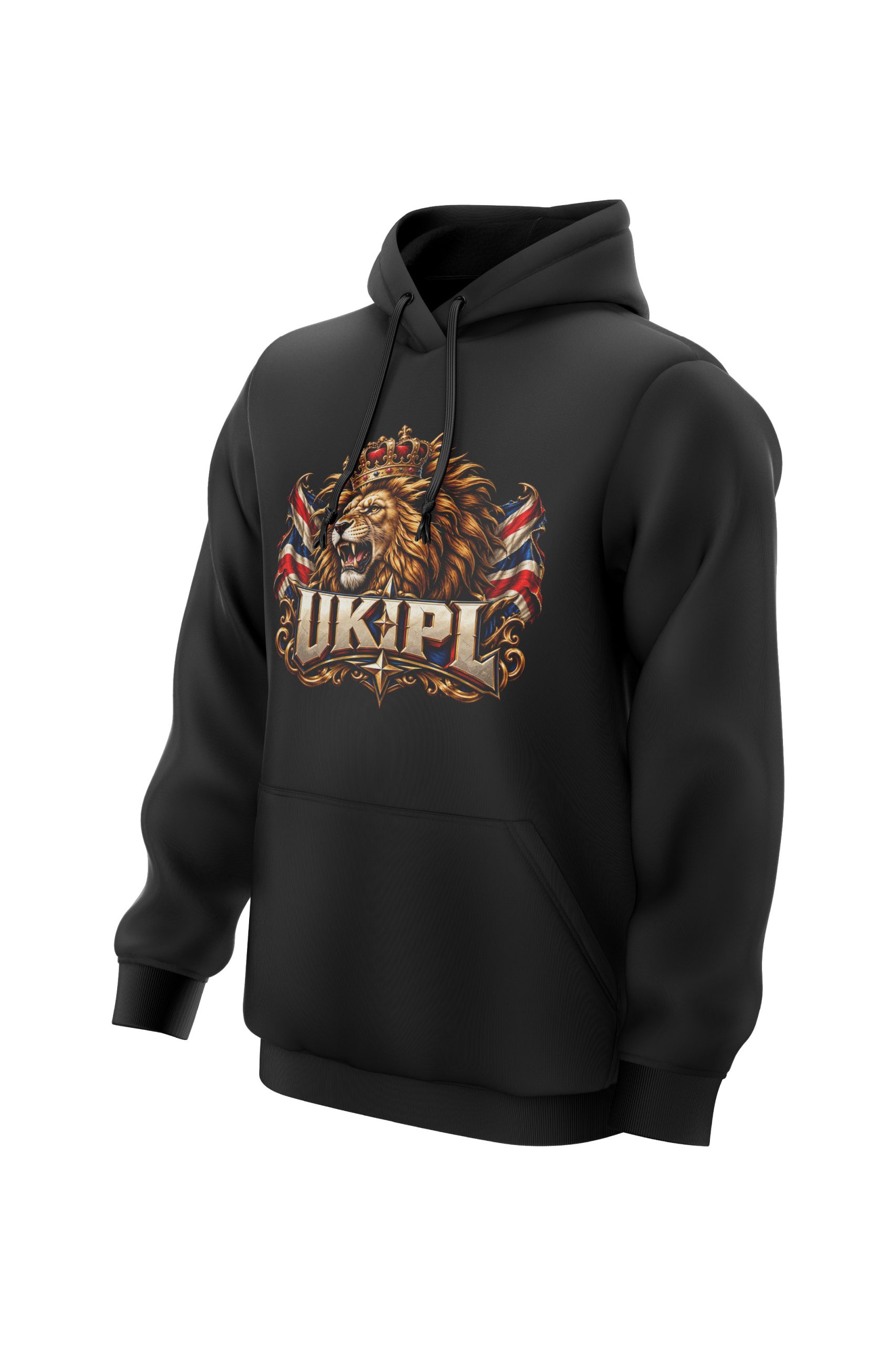 UKIPL Lion Roar Hoodie, black, front view