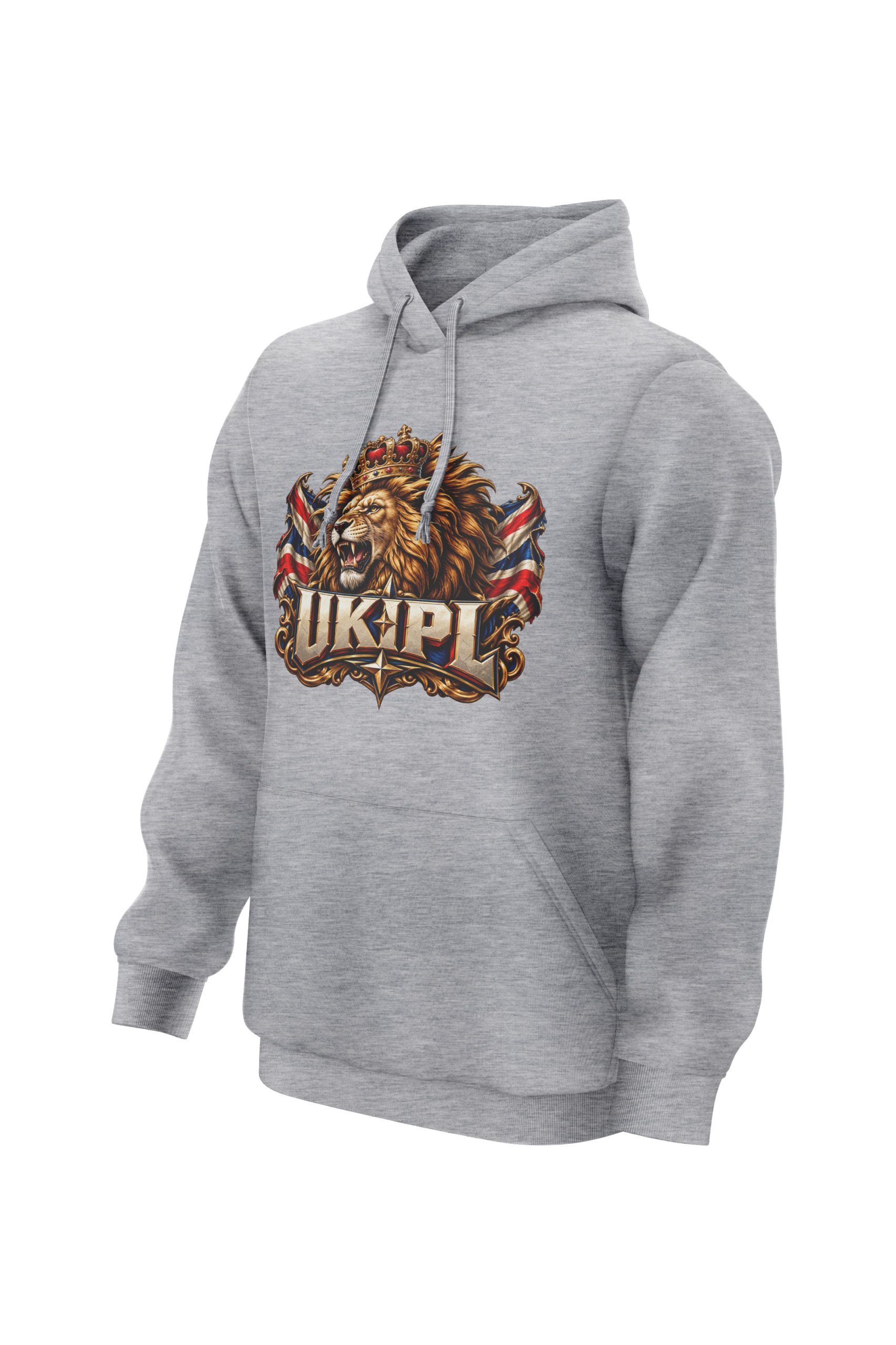 UKIPL Lion Roar Hoodie, grey, front view