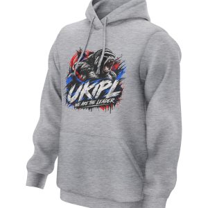 UKIPL Ape Roar Hoodie, grey, front view