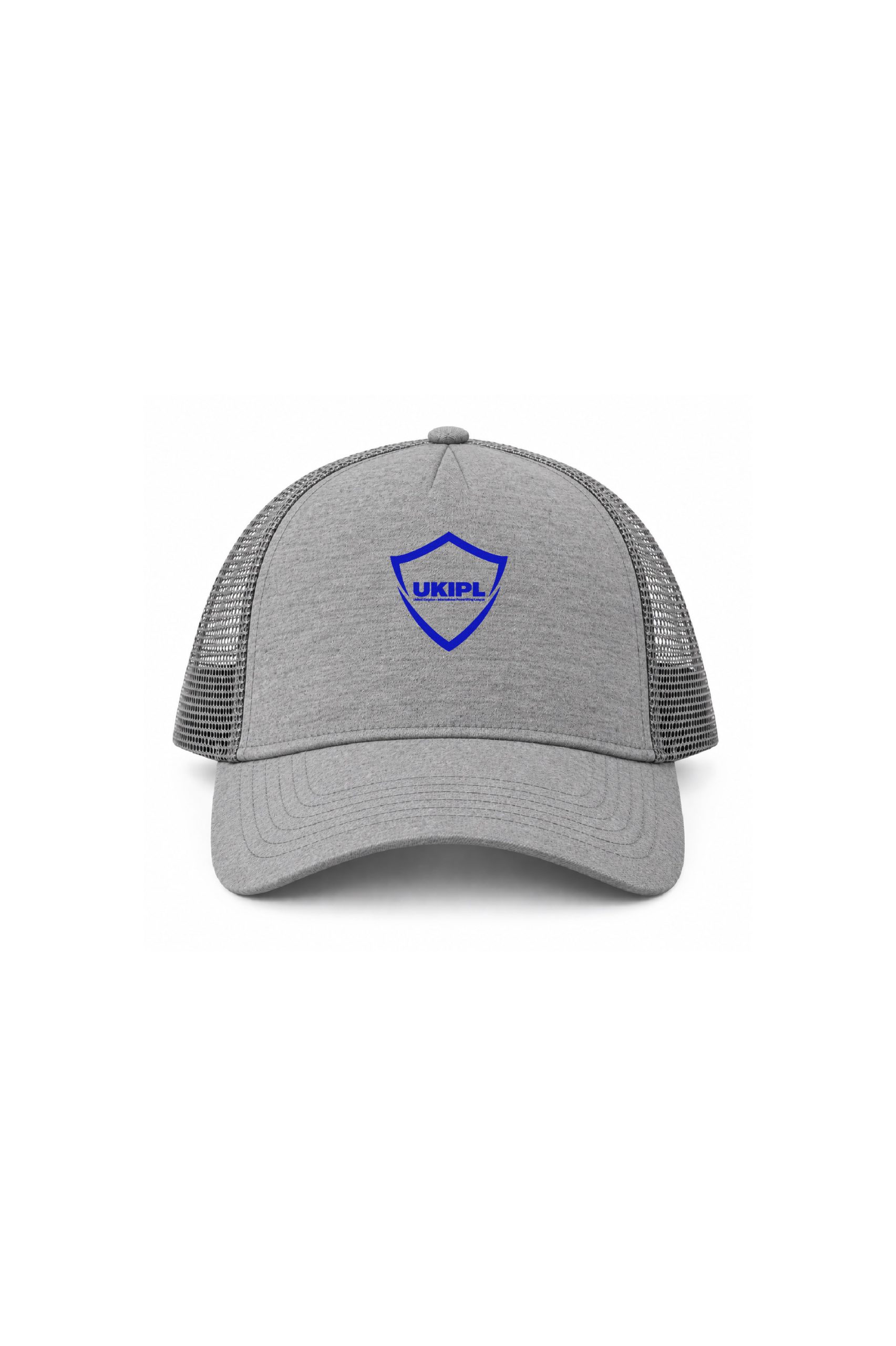 UKIPL Classic Trucker Cap, grey, front view
