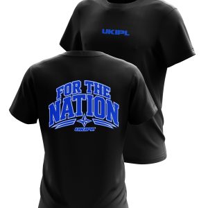 UKIPL Nation Tee, black, front and back views