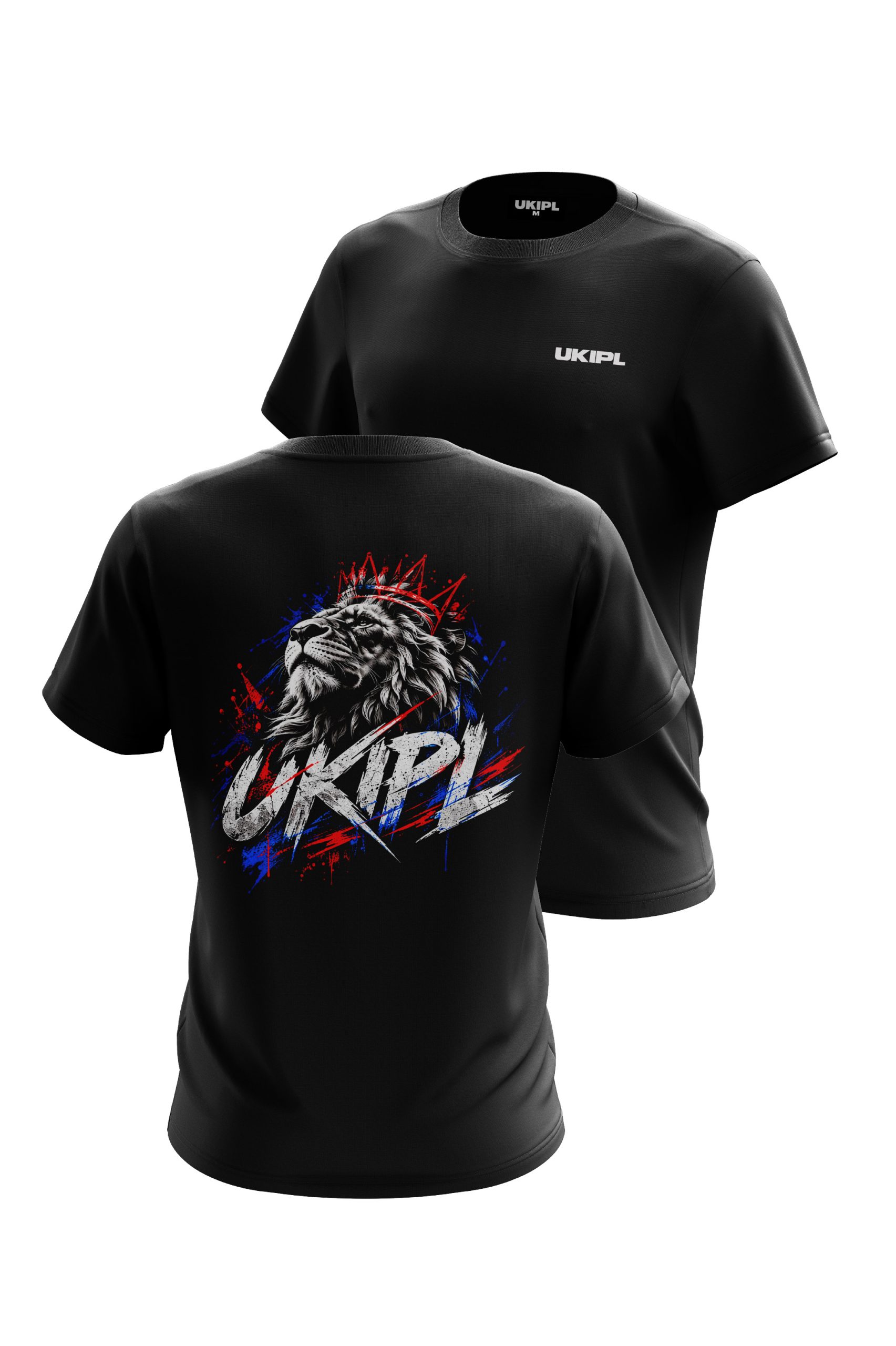 UKIPL National Tee, black, front and back views